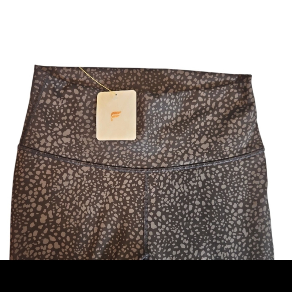 Fabletics Black Spotted High Waisted Animal Leggings